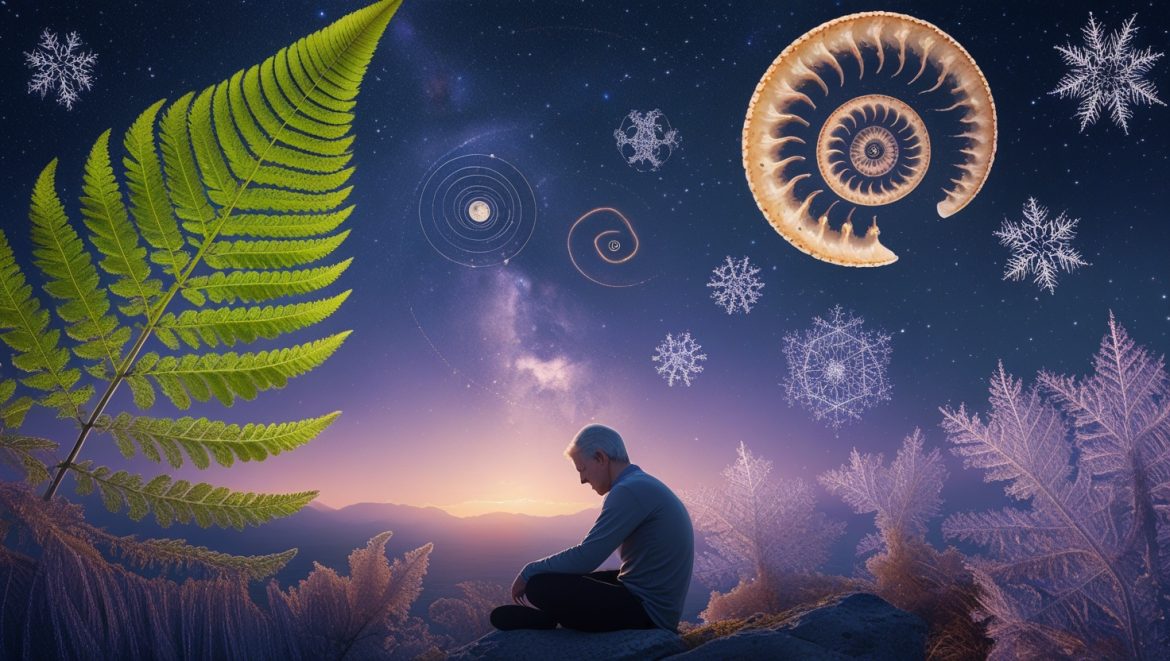 Фрактальные структуры в природе - самоподобные паттерны от папоротника до галактик с медитирующим человеком
