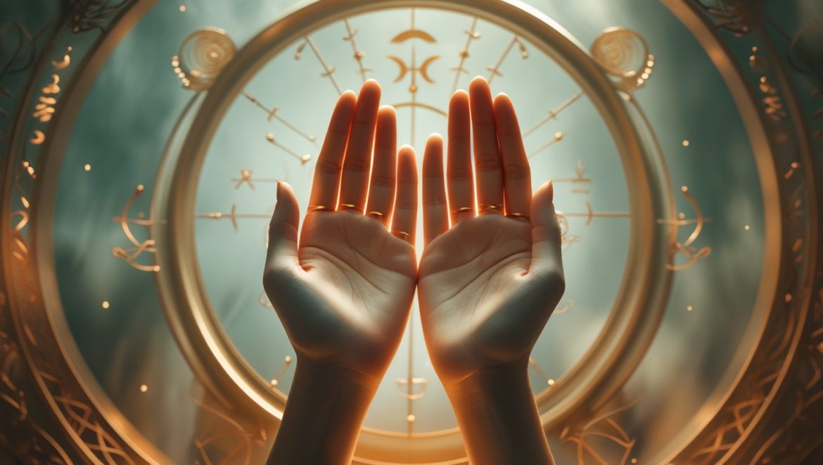 Линия жизни на ладони человека крупным планом для анализа в хиромантии