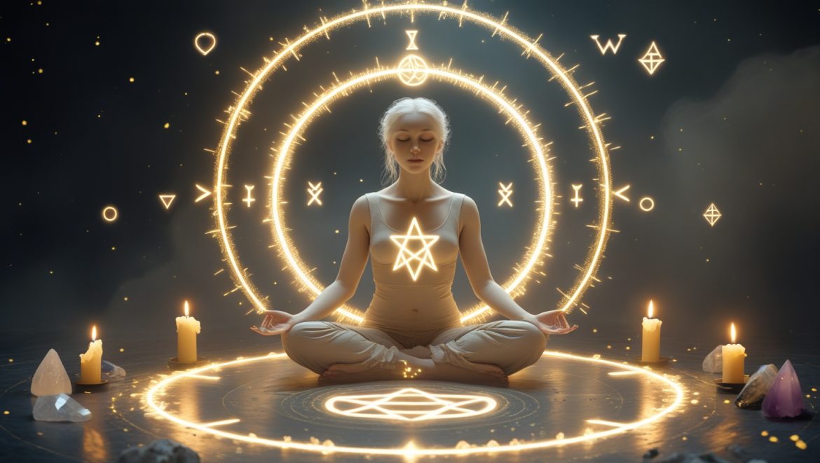 Энергетический защитный ритуал с медитацией и священными символами