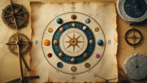 Астрологическая таблица планетарных часов по дням недели с символами планет и знаками зодиака