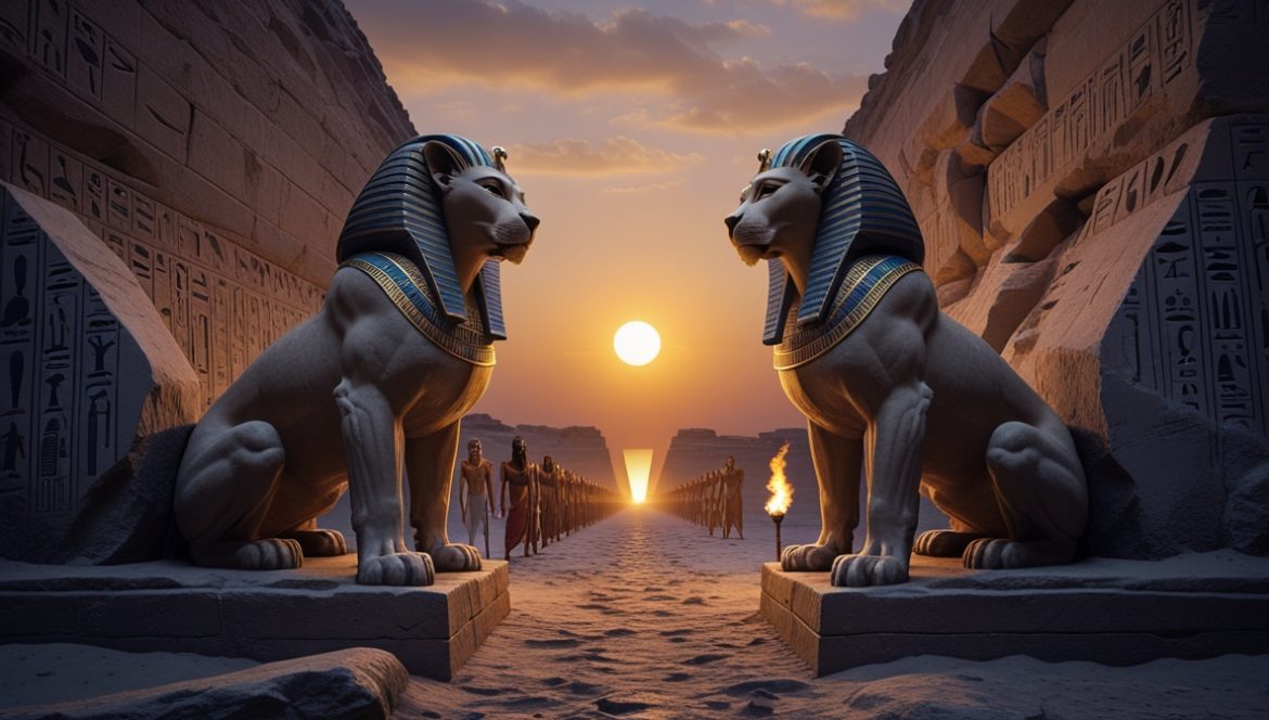 Акер — двухголовый лев бог горизонта египетской мифологии страж врат Дуата