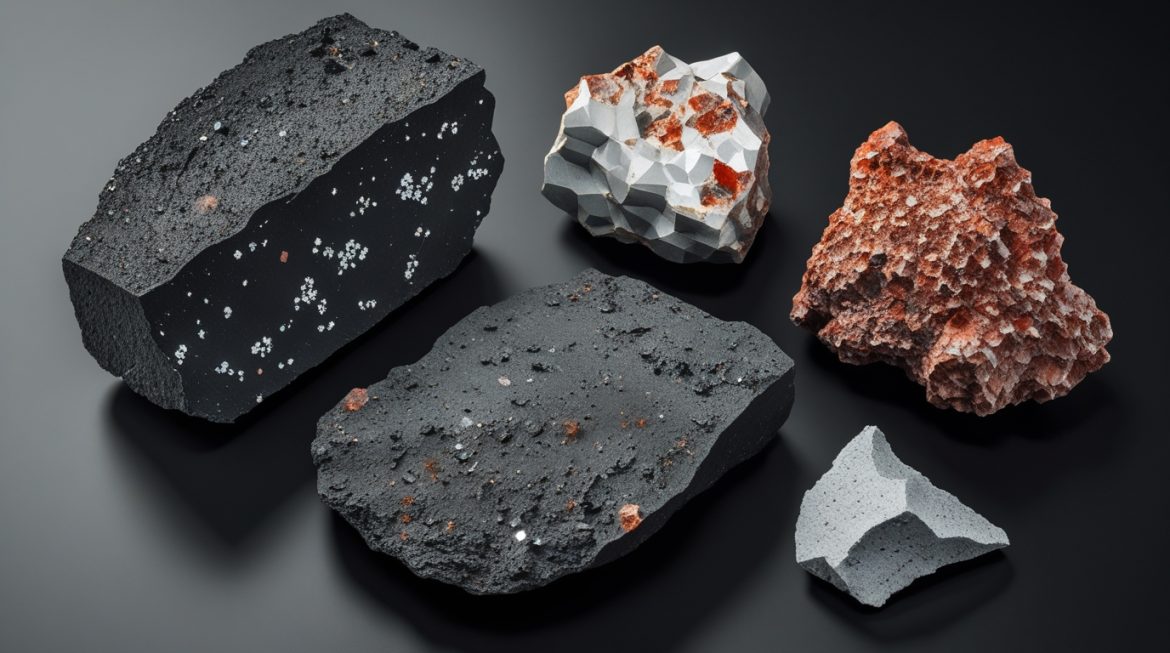 андезит вулканический камень на тёмной поверхности с горящими свечами — магические свойства и эзотерика