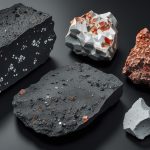 андезит вулканический камень на тёмной поверхности с горящими свечами — магические свойства и эзотерика