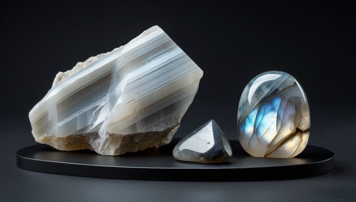 Анортит — кристалл лунного происхождения с перламутровым блеском на базальте, магические и лечебные свойства камня