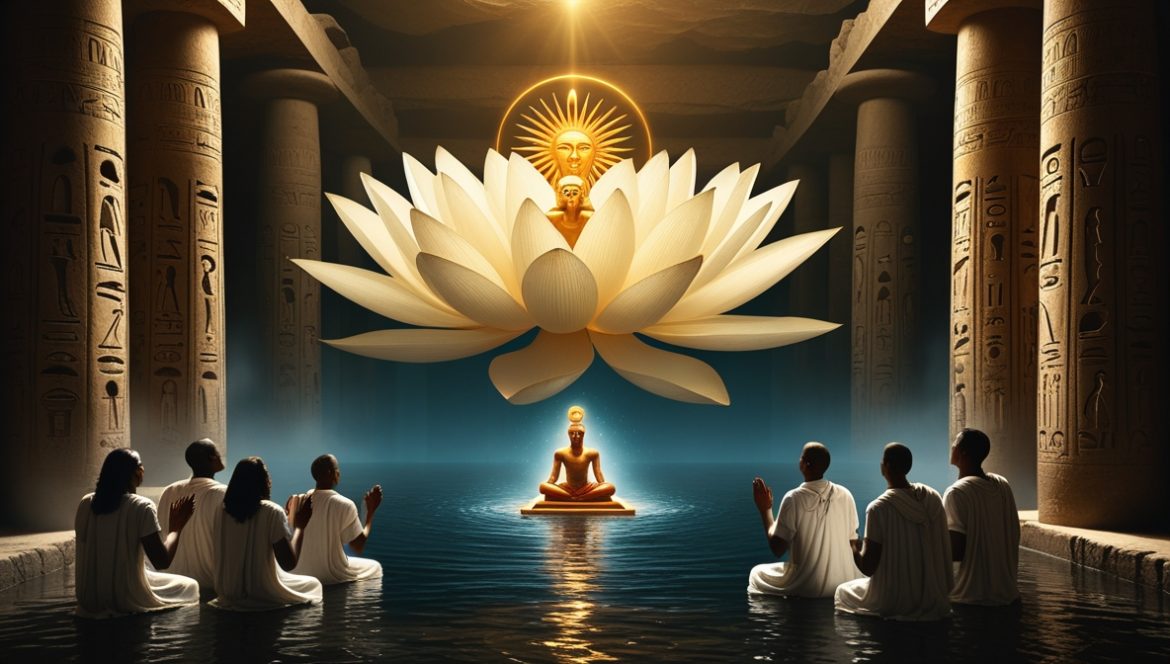 Бог Ра — верховный солнечный бог Древнего Египта с головой сокола и солнечным диском