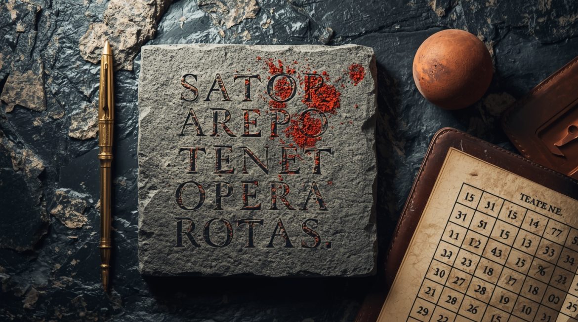 Герметический магический квадрат с планетарными символами и алхимическими знаками на старинном пергаменте