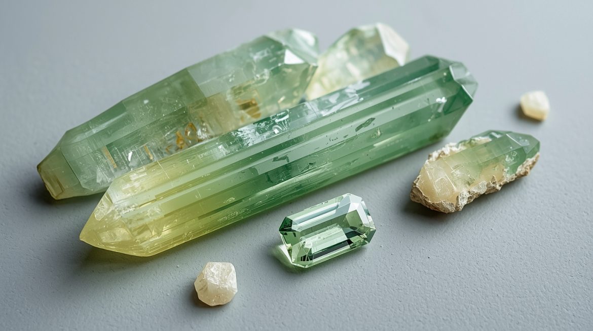 гидденит — зелёный кристалл сподумена с плеохроизмом, редкий литиевый изумруд, магический камень для чакры сердца