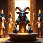 Хнум бог-баран создаёт человека и его ка на гончарном круге из нильской глины