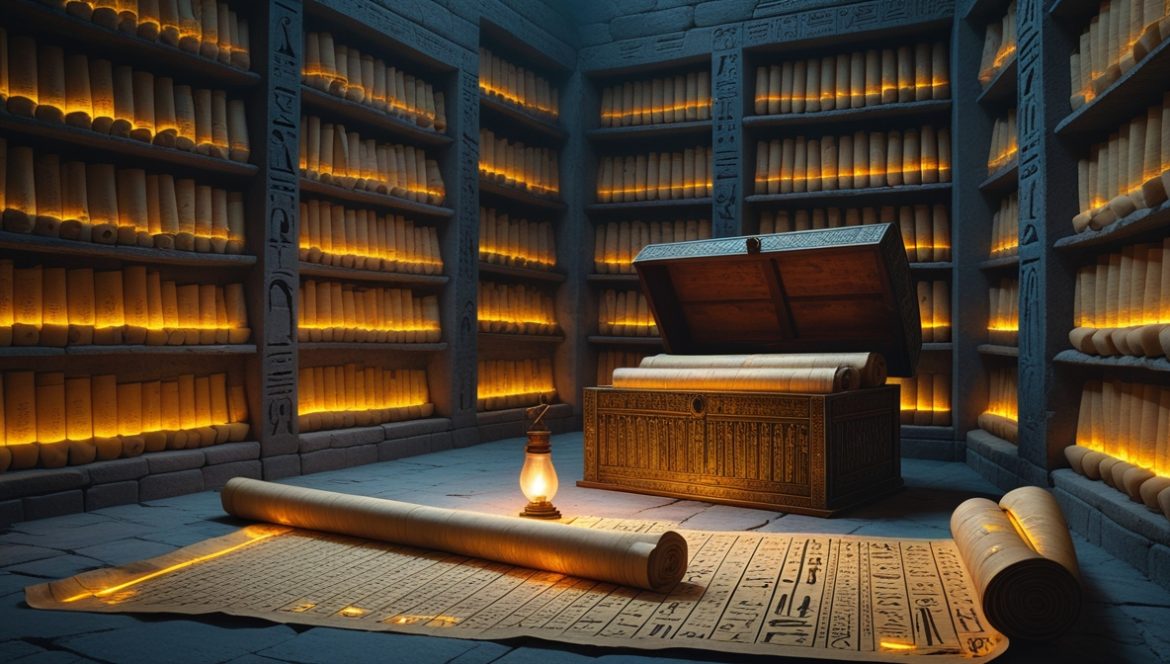 Бог Тот в образе хранителя утраченной библиотеки магических знаний Древнего Египта