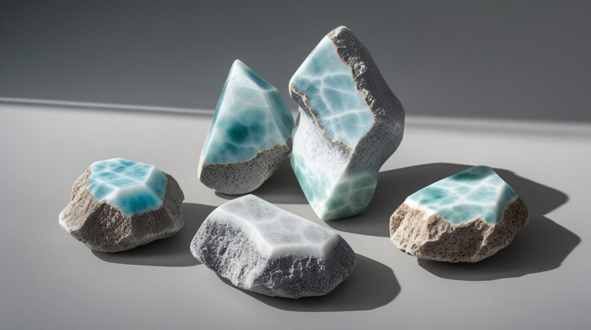 Ларимар небесно-голубой полированный камень с узором карибского моря магические свойства