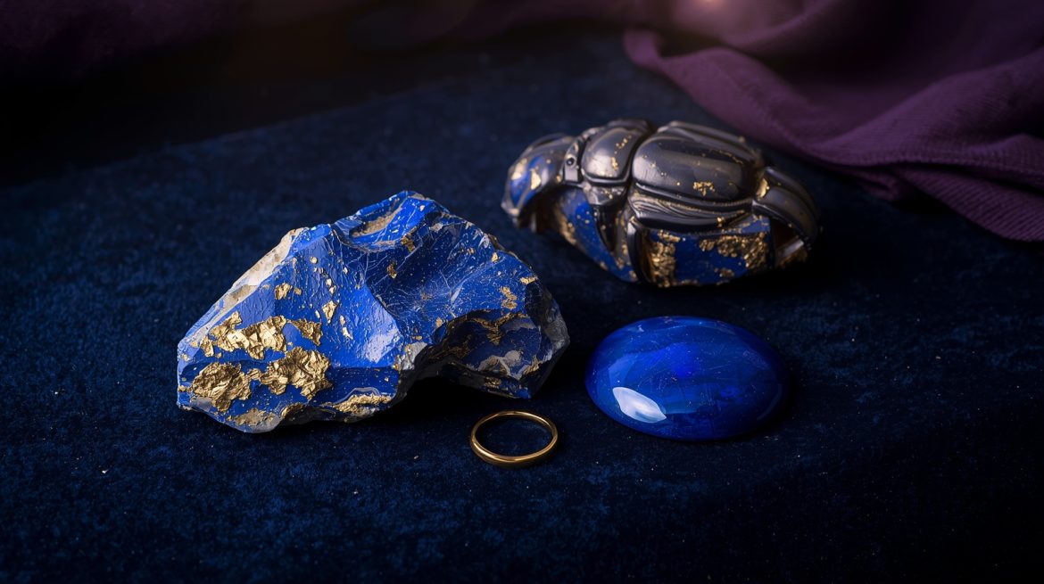 Полированный лазурит с золотистыми вкраплениями пирита — магические свойства синего камня мудрости