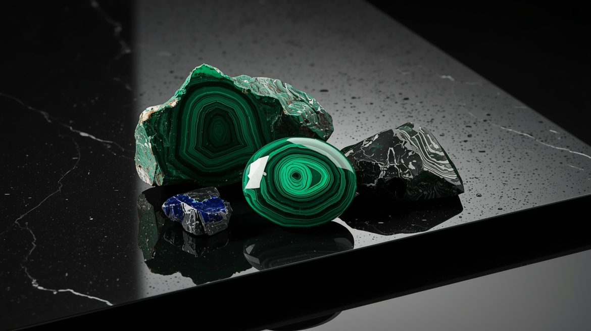 малахит натуральный камень зелёный узор магические свойства кристалл