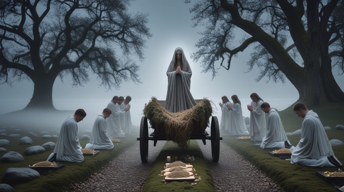 Нертус — скандинавская богиня земли, ритуал плодородия в древнем германском лесу