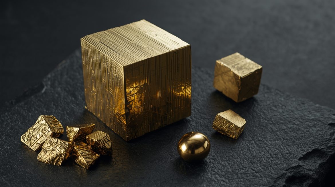 Пирит — природный кристалл кубической формы с золотистым металлическим блеском, камень богатства и защиты