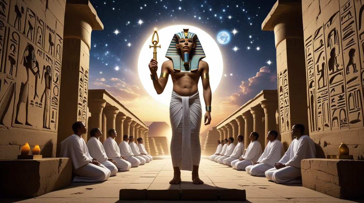 египетский бог Птах с символами анкх джед и уас мемфисская теология бог-творец