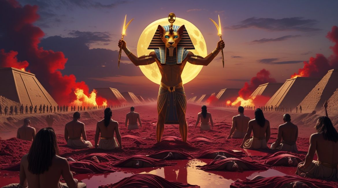Богиня Сехмет — египетская богиня-львица с красным пивом, которое остановило её гнев и спасло человечество