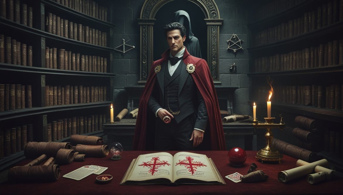 Станислас де Гуайта — основатель Каббалистического ордена Розы+Креста, оккультный философ XIX века в своей библиотеке