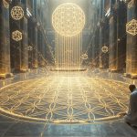 Цветок жизни — символ священной геометрии и атлантических знаний, светящийся на фоне космоса