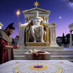 Юпитер — верховный бог Рима, громовержец на троне с орлом и молнией