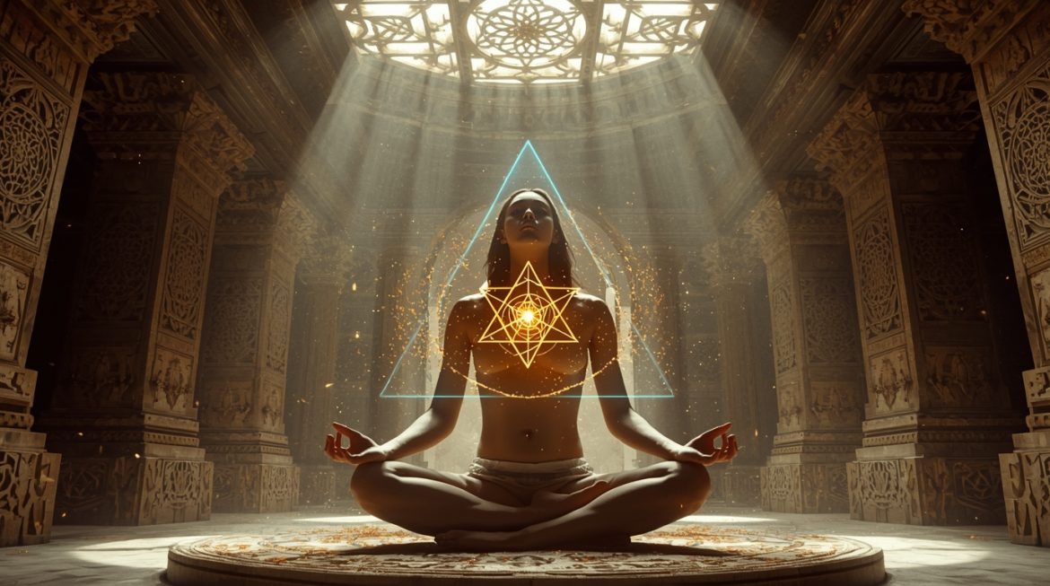 Звезда Давида и меркаба над водой — символ атлантической сакральной геометрии и светового тела