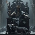 Аид бог подземного царства на троне с Цербером греческая мифология тёмная эзотерика