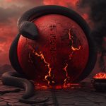 Антардаша Марса в маха-даше Раху — медитирующая фигура окружена энергиями Раху и Марса в ведической астрологии