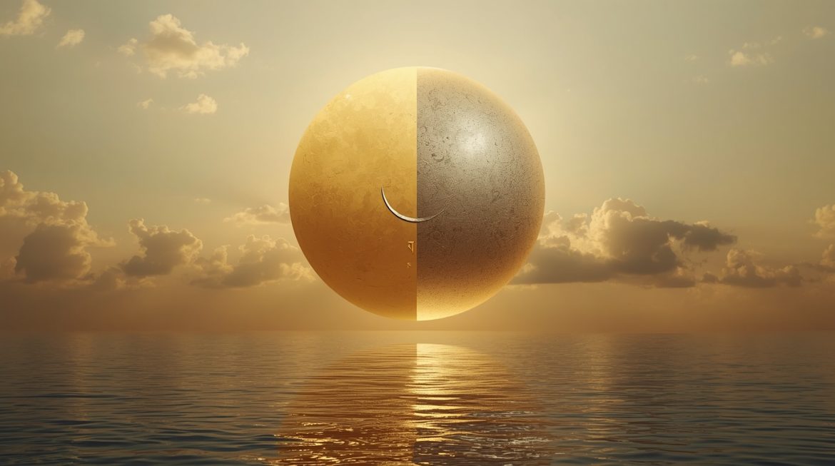 Антардаша Солнца в Маха-даше Луны — медитация мужчины на рассвете между лунным и солнечным светом
