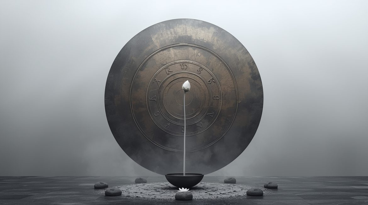 Антардаша Кету в Маха-даше Солнца — медитирующий мужчина на рассвете, символ духовного отречения в ведической астрологии