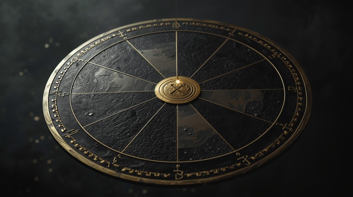 Часть Фортуны в натальной карте — символ точки удачи на фоне звёздного неба с зодиакальными созвездиями