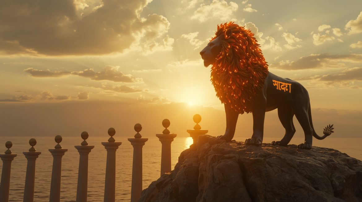 Маха-даша Солнца в ведической астрологии — человек встречает рассвет у древнего храма