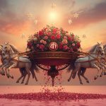 маха-даша Венеры — женщина в окружении цветков лотоса и планетарных символов ведической астрологии