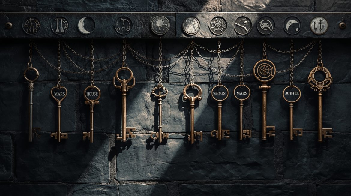 Планеты-управители домов натальной карты — астрологическое колесо с зодиакальными символами