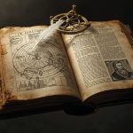 Учёный эпохи Возрождения изучает карту Атлантиды в старинном кабинете — Бэкон, Кирхер, тайна утраченного континента