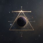 Лилит в 3-м доме — женщина-тень в лунном лесу с астрологическими символами и открытой книгой